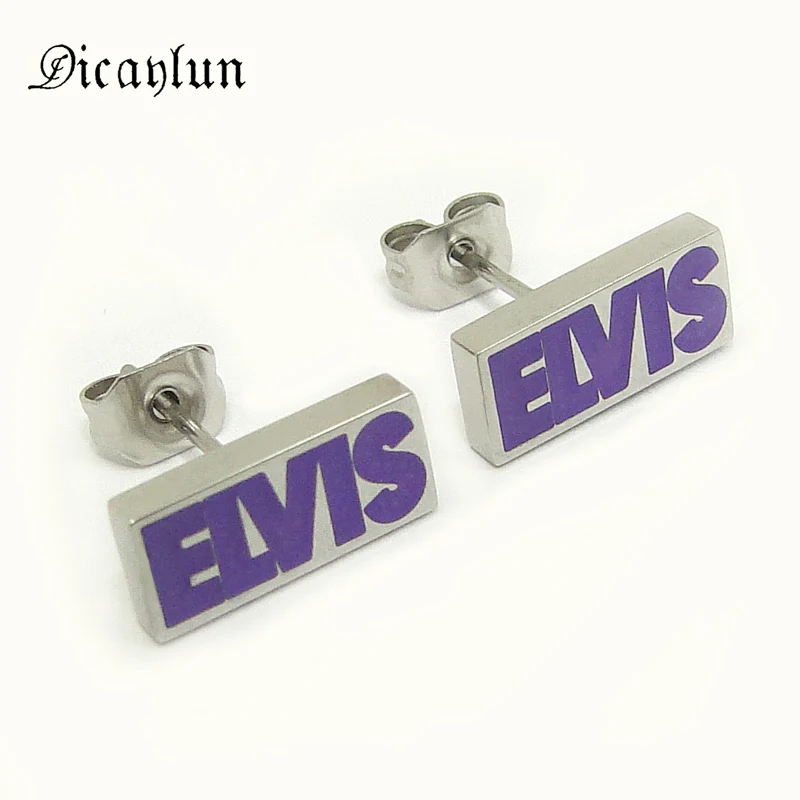 DICAYLUN серьги-гвоздики ювелирные изделия Elvis Presley подарки из нержавеющей стали