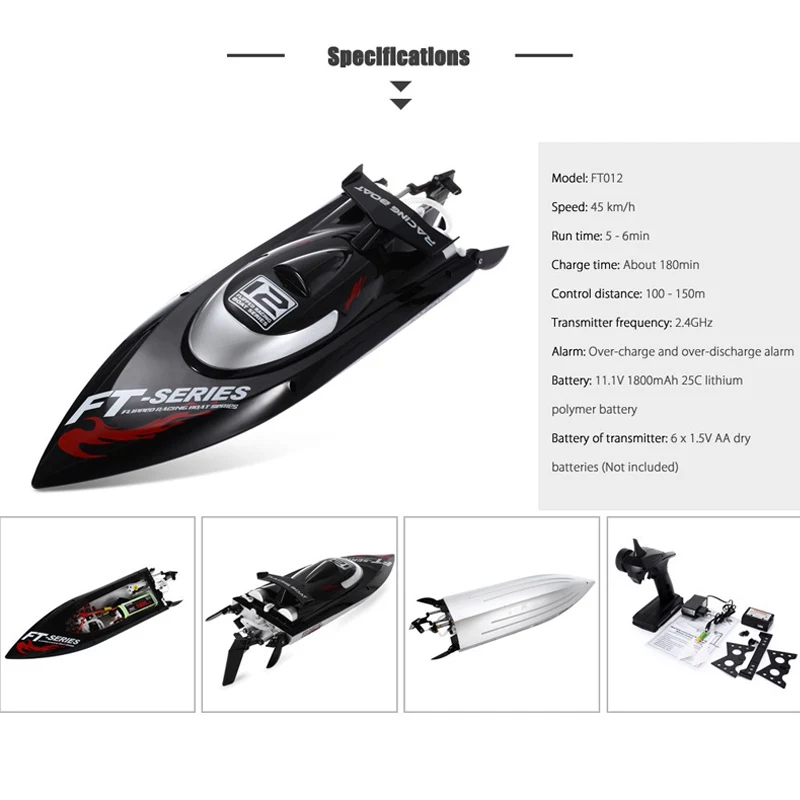 Fei Лунь FT012 RC лодки 2 4G 4CH бесколлекторный гоночный катер тройной Крышка высокого