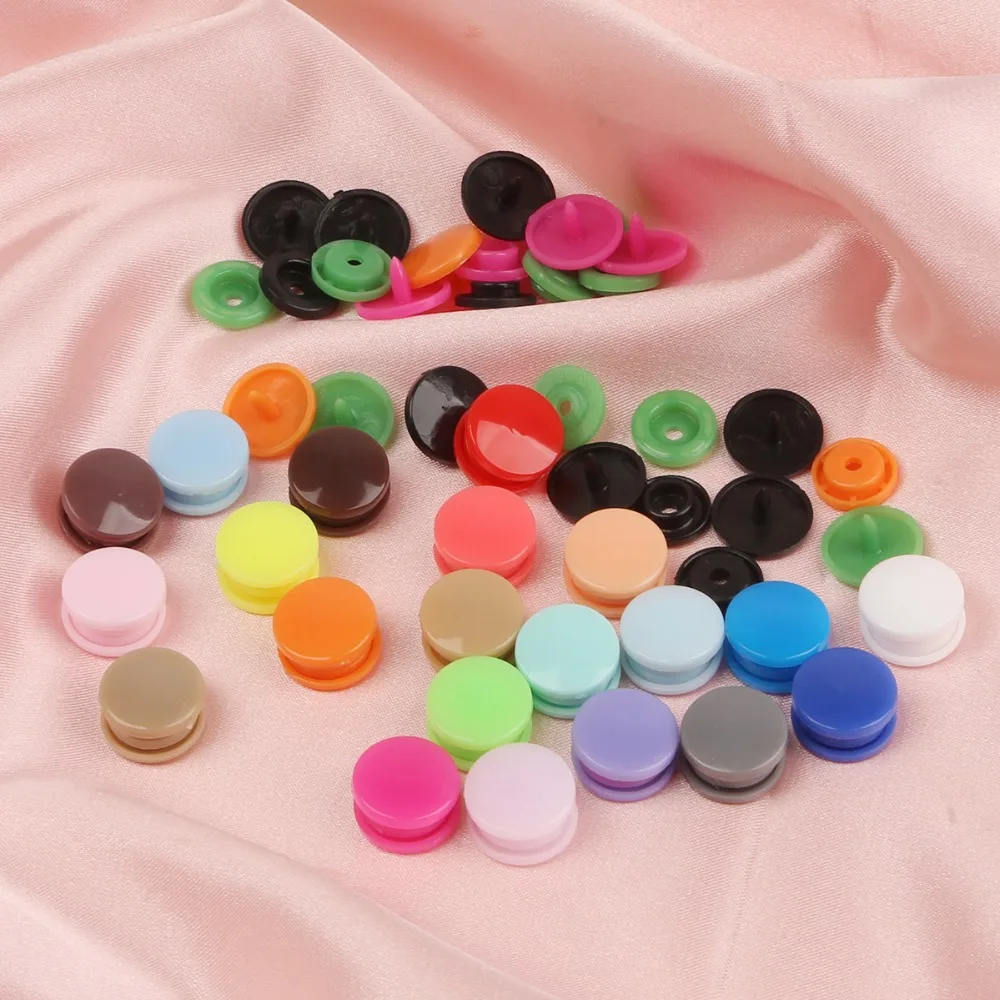 

100set/lot 1.2CM Multi Option Plastic Snaps Buttons Garment Bag Folder Dark Buckle DIY Art Accessories