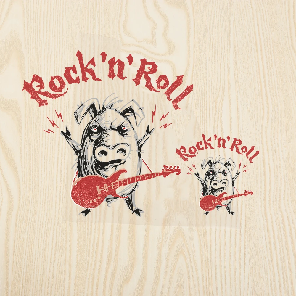 Rock Cool Pig патчи с железом на сердце для одежды футболка пальто животное наклейка Экологичные DIY патчи аппликация 2 шт