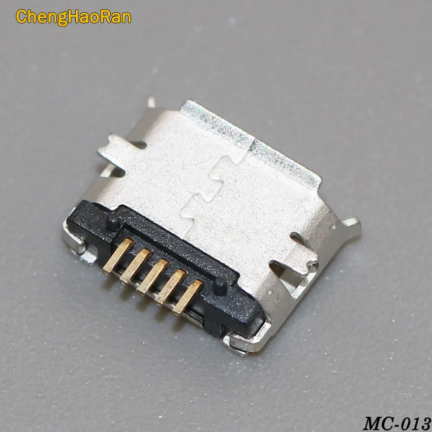 

ChengHaoRan 10pcs micro USB socket 5pin SMD Pin Long needle 5pin SMD Copper shell Data port Charging port Mini usb connector