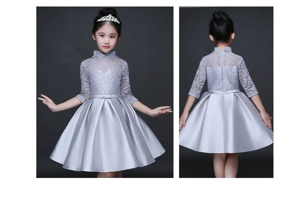 Baby Girl Kid Evening Party Dresses For Girl Wedding Princess Clothing 2017 New Solid Color Bow Moderator Dress Children Clothes HTB1ESa9QFXXXXXRXVXXq6xXFXXXF - Baby Girl Kid Evening Party Dresses For Girl Wedding Princess Clothing 2017 New Solid Color Bow Moderator Dress Children Clothes