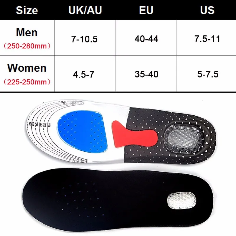 Silicone Gel Insoles Foot Care Orthopedic Insoles Shoe Pads Plantar Fasciitis Heel Running Sport Insoles For Hiking Camping Men 6