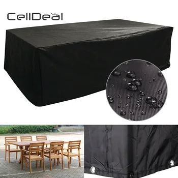 

Large Furniture Cover Outdoor Waterproof Garden Black Rattan Cube 6 Seater Outdoor Patio Set Furniture Covers Garden Cover