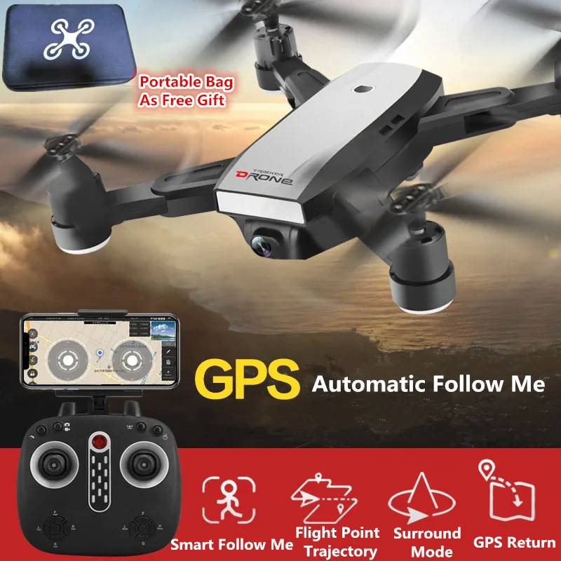 Foldable Aerial Drone GPS Wifi FPV Follow Me Remote Control RC drone