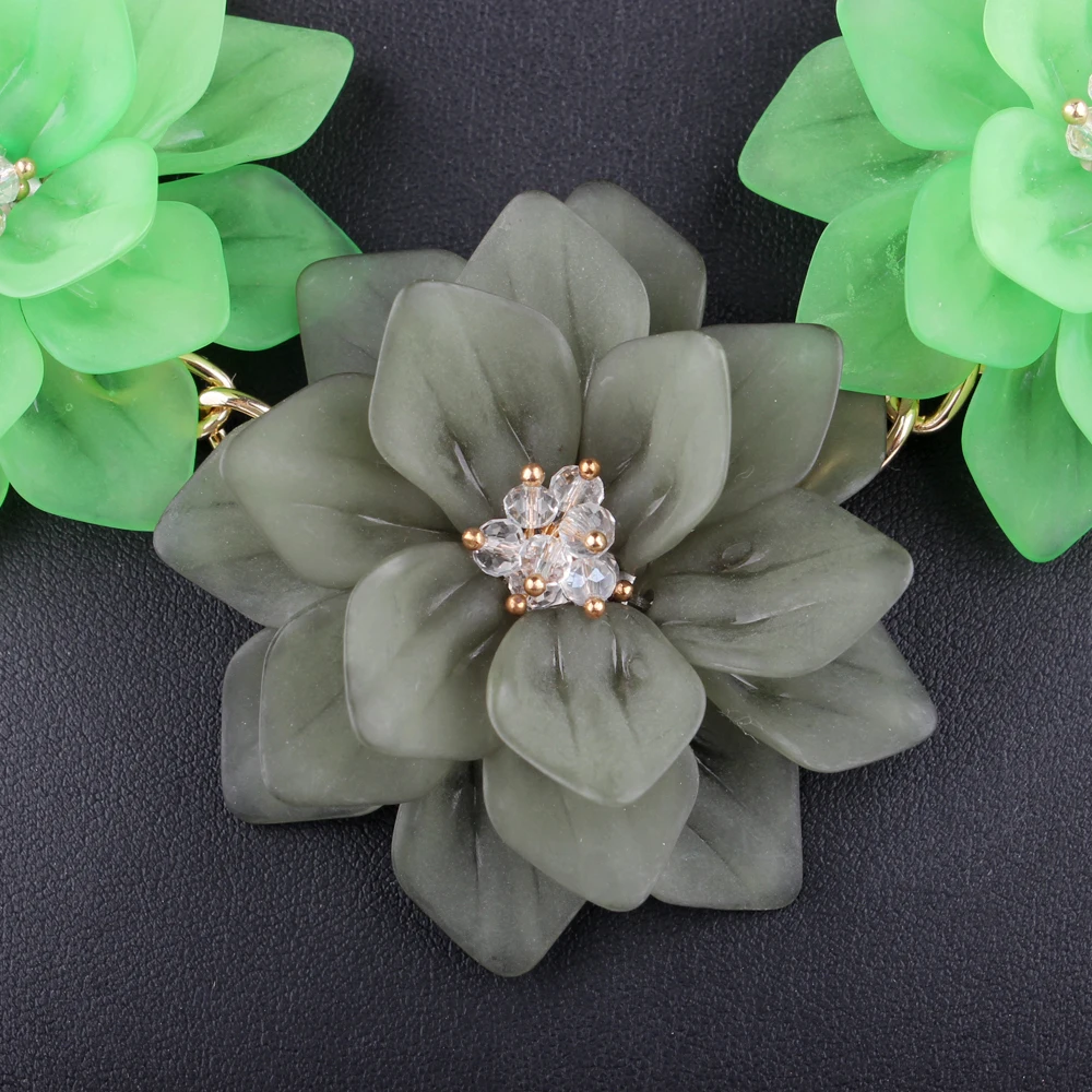 Клэр Цзинь большое ожерелье с тремя цветами для женщин ювелирные изделия модное колье пляжное летнее ожерелье аксессуары, 21 цвет