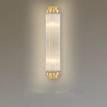 

Living Room Large Vertical Crystal wall Light sconce hotel big Led wall Fixtures Foyer Nordic Long glass crystal Bar Wall Lamps