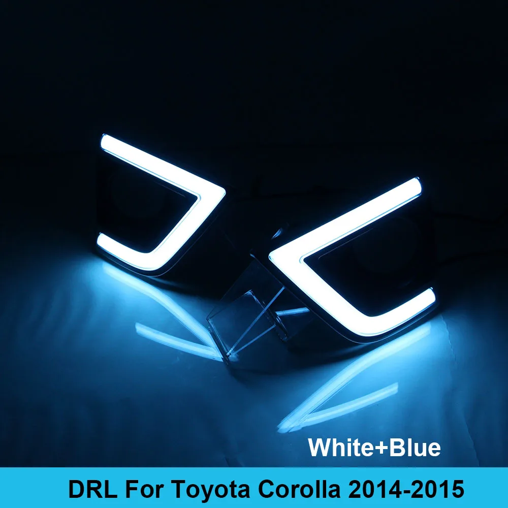 

Car LED DRL Waterproof ABS light Super bright 12V LED Daytime Running Light for Toyota Corolla 2014 2015