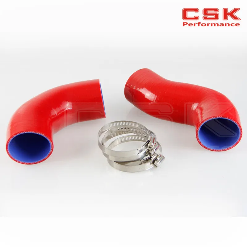 RED INTERCOOLER PIPE SILICONE HOSE FOR BMW 335 E90 TWIN TURBO SILICONE