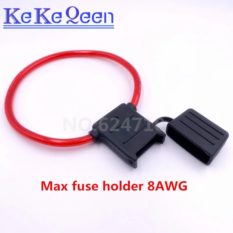 1PCS Inline Auto Blade Fuse Holder 8AWG Fuse Holder MAXI Fuse Holder With 26cm Wire Plastic Cover with 60A MAXI FUSE