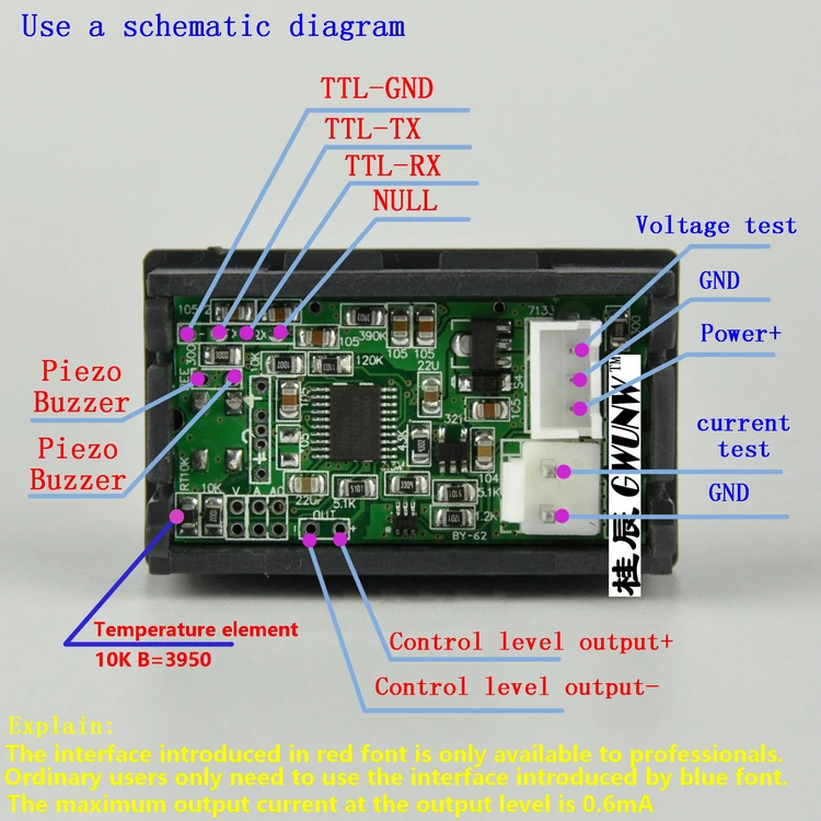 GWUNW BY62 DC 0-500V 4 bit Напряжение Ток емкость мощность Temp wh метр OLED Многофункциональный DC Электрический тестер параметров