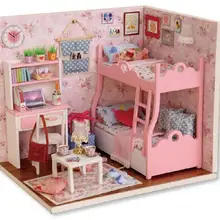 Ручной работы кукольных домиков мебель Miniatura Diy кукольные дома кукольный Детские деревянные игрушки взрослые подарок на день рождения настроение любви H012