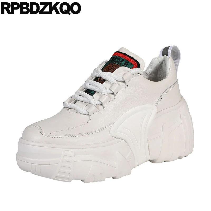 

Elevator Thick Sole Muffin Brand Embroidered Designer Shoes Women Luxury 2019 Embroidery Platform Runway Sneakers Wedge Creepers