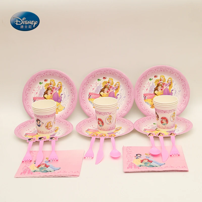 

80pcs Disney Princess Theme Birthday Party Decorations Kids Evnent Party Supplies Party Decoration Disposable Tableware Sets