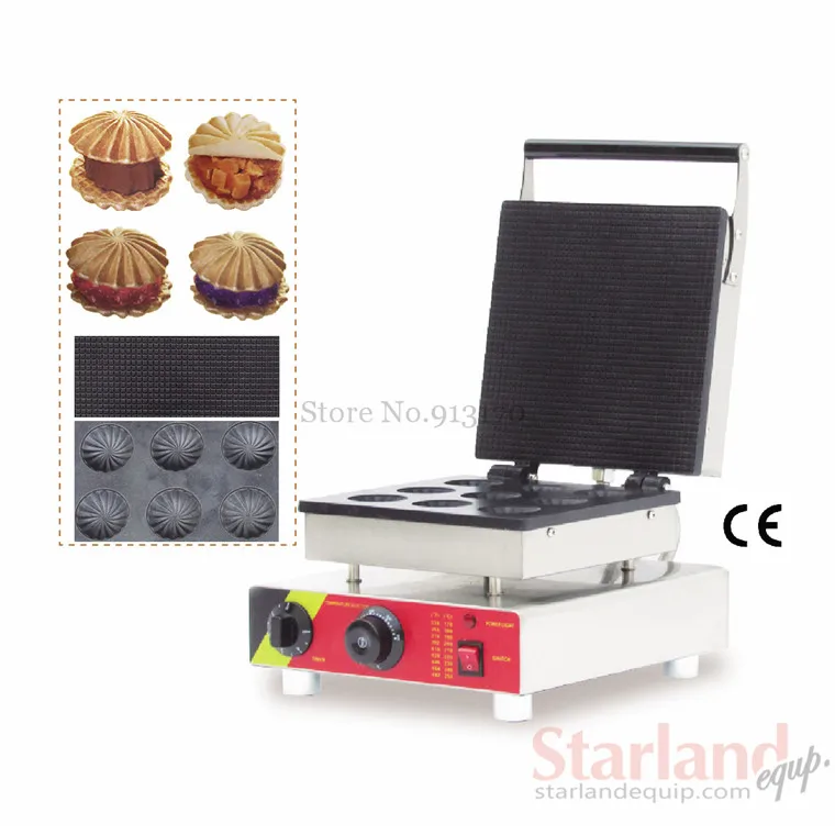 Round stuffed waffle maker stainless steel 9 pcs waffle moulds Non-Stick waffle baking pan with thermostat and timer