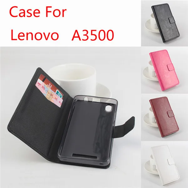 cool stand design leather case for lenovo a3500 flip book style