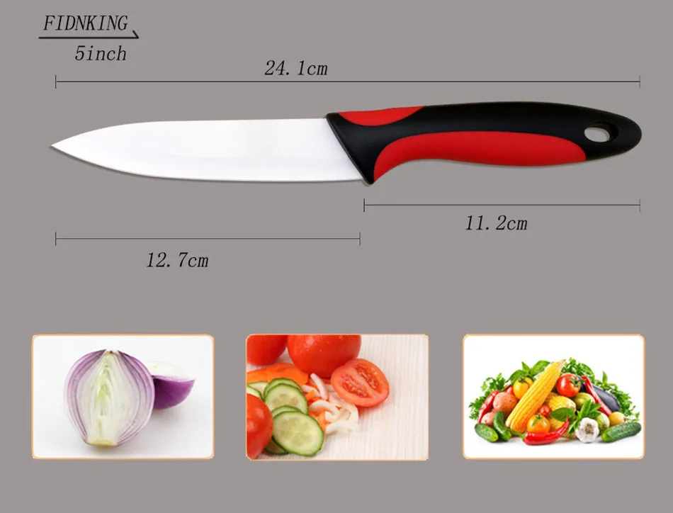 Новое поступление кухонных ножей 3 дюйма+ 4 дюйма+ 5 дюймов+ 6 дюймов+ Овощечистка+ акриловый держатель для ножей 6 шт. набор керамических ножей
