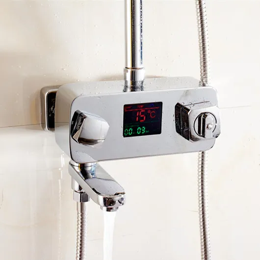 Digital Bathroom Radio Promotion For Promotional Thermostatic Shower Faucet Mixer Tap With Display Bathroom Digital Panel