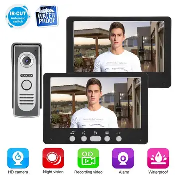 

7" Color Monitor Door Camera Viewer Video Door Phone Doorbell w/ Touch Button Night Vision Door Intercom System 110-240V Black