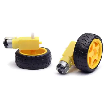 

2Pcs Plastic Tire Wheel with Gear Motor Dual Shaft for Arduino Smart Car Robot