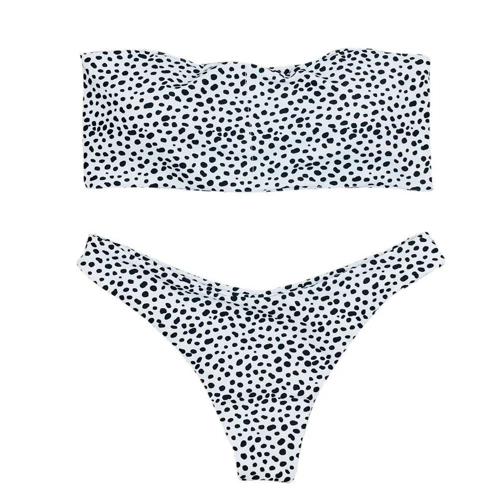 

Summer Bikinis Set Sexy Swimwear Women Dot Print Wrapped Chest Swimsuit Push Up Bikini Polka Bikini Maillot de bain Femme A#45