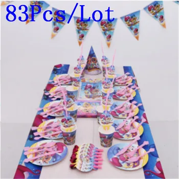 

Shimmer and Shine Theme Cup Plate Napkin 83Pcs Kid Birthday Party Decoration Party Event Supply Favor Items For 10 People use