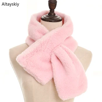

Scarves Women Thicker Faux Rabbit Fur Trendy Simple Korean Style Kawaii Winter Scarf Lovely Womens Daily Soft Warm Wraps Chic