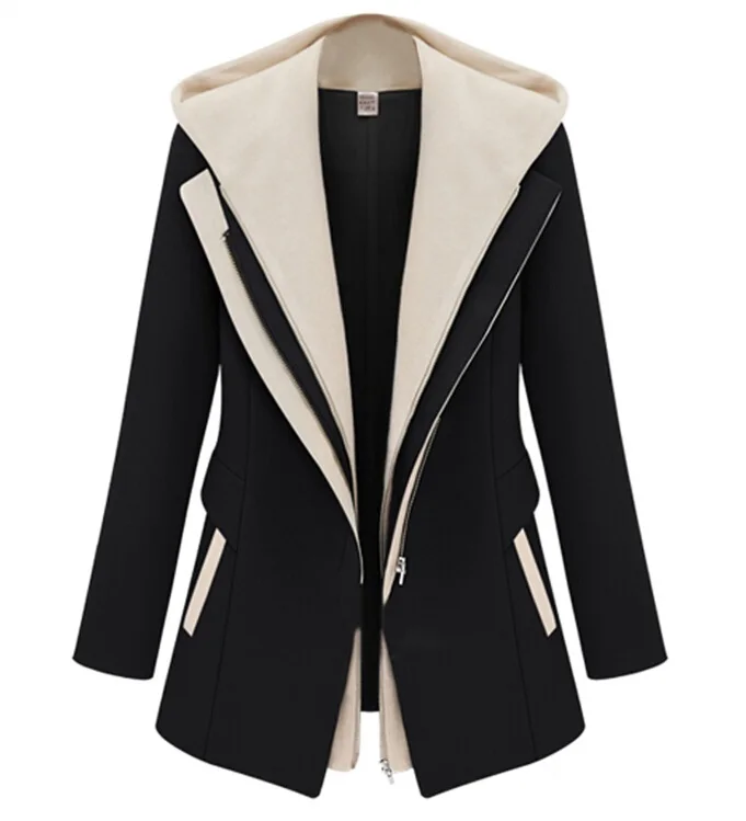 EAS Women jacket 2016 Fashion Street casacos femininos coat Women Slim Faux Hooded Outerwear Patchwork Casual Female Coats EAS Women jacket 2016 Fashion Street casacos femininos coat Women Slim Faux Hooded Outerwear Patchwork Casual Female Coats
