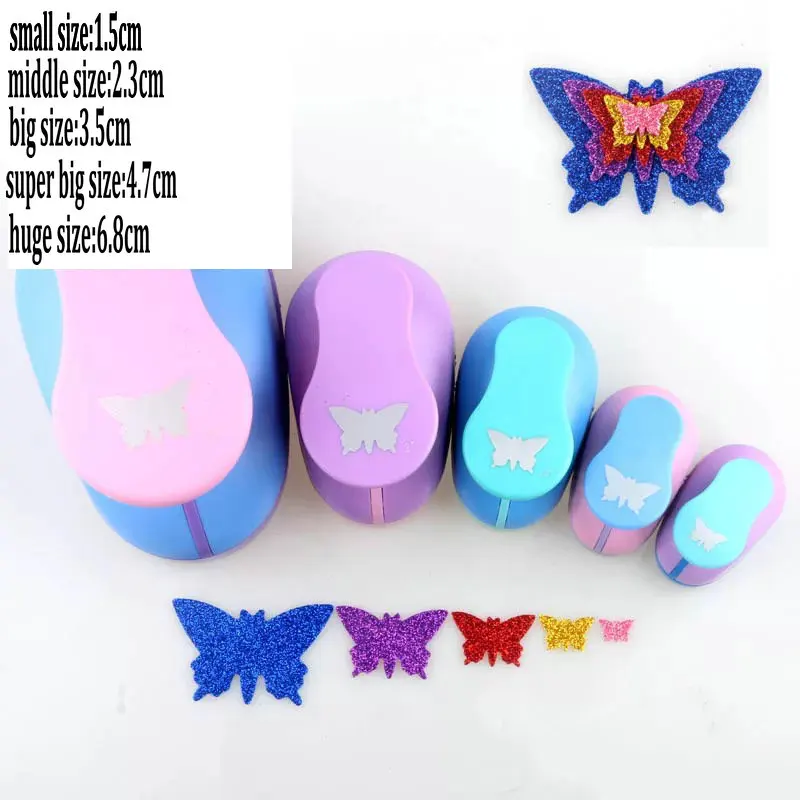 

5pcs 3" 2" 1.5" 1" 5/8"butterfly shape craft punch set Hole Paper Cutter Scrapbooking punchers Paper Puncher eva hole punch