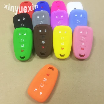 

30pcs Car key Accessories silicone case cover For Chevrolet Malibu XL 2017 5 button remote smart card key protect with logo