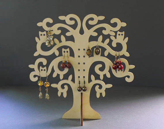 Stud Earring Holder Jewelry Storage Stand Bird Stud Earring Holder Jewelry Storage Stand Bird Laser Cut Tree Organizer Jewelr In Bo Bins