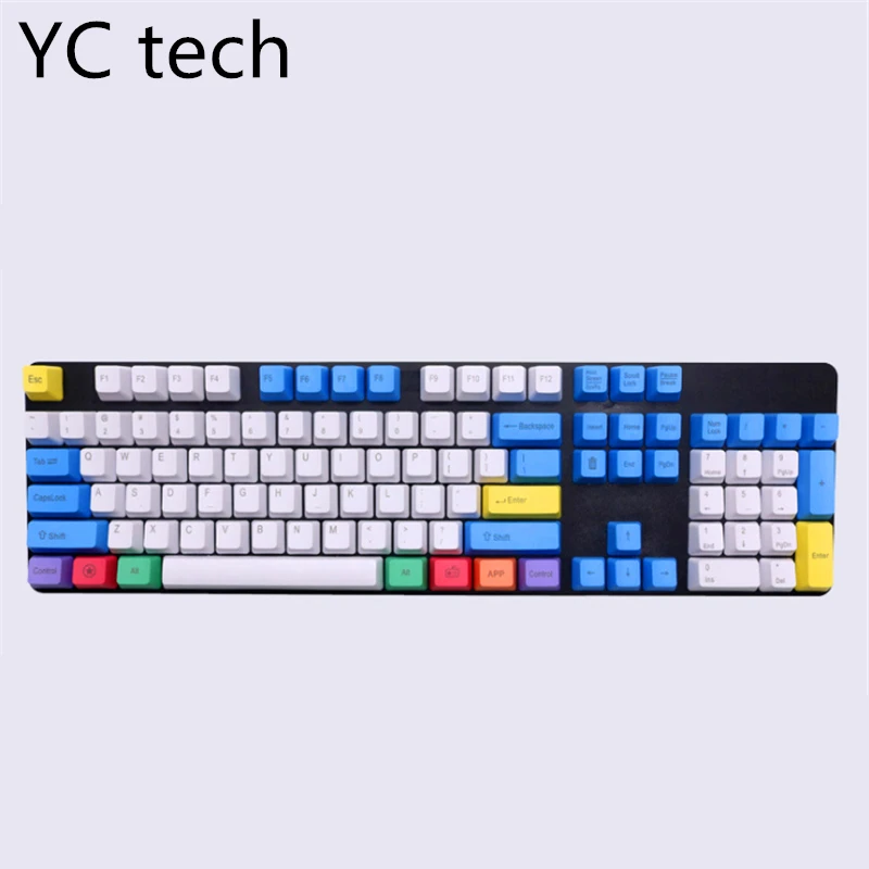 

Retro Keycaps PBT Blank Thick PBT Chalk Keyset Keycap for Cherry MX Switches Mechanical Keyboard 104 Keys US Layout