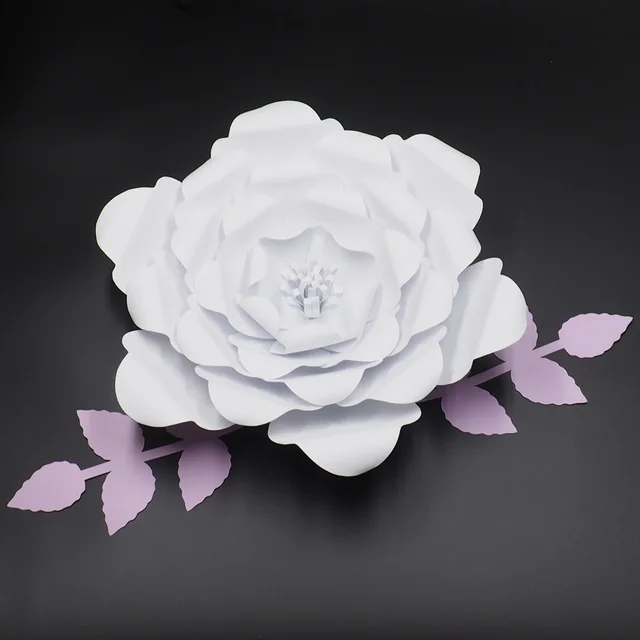 1piece flower 2pcs leaves giant large paper flowers backdrop wall paper flower wedding arch