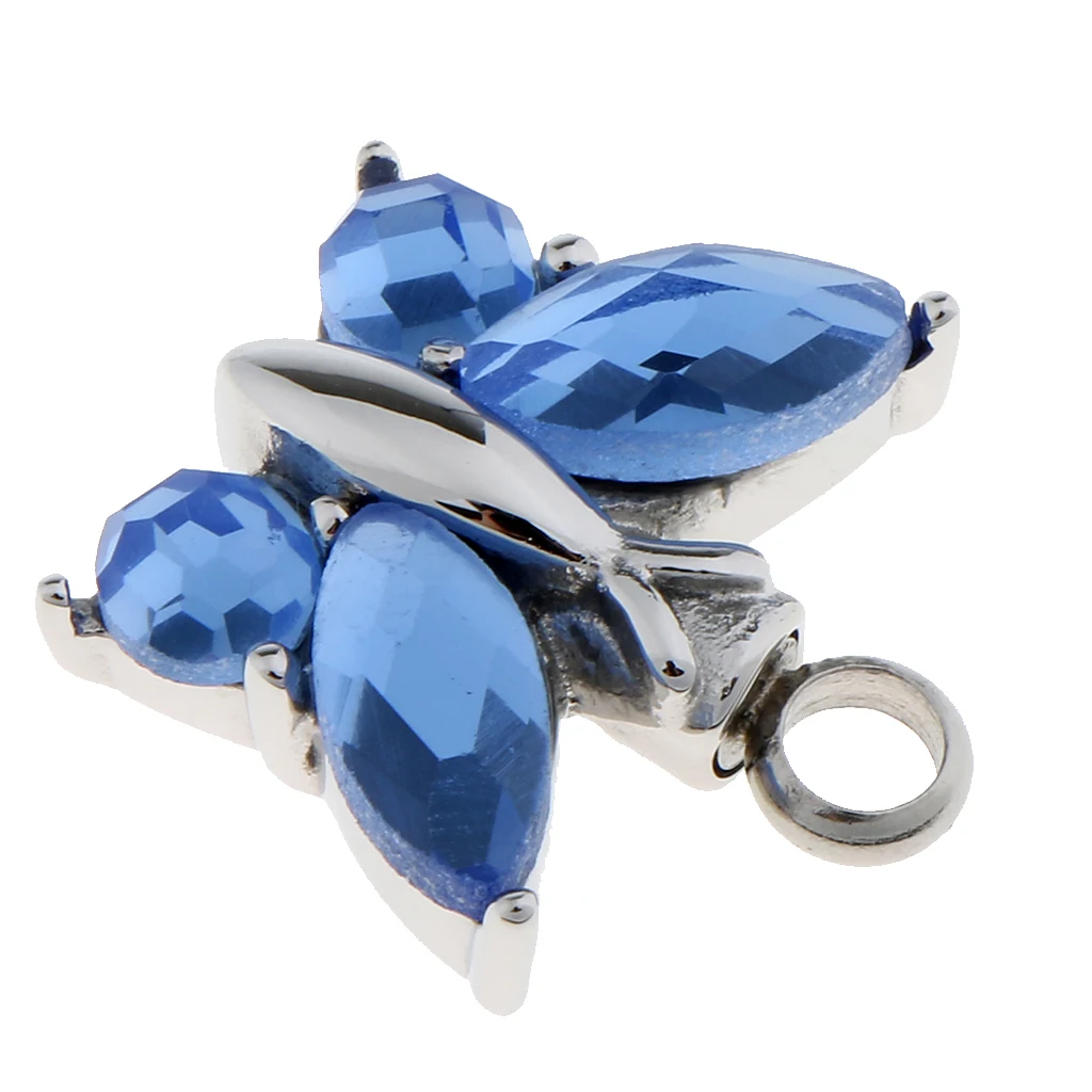 Cremation Urn Pendant for Ashes Crystal Butterfly Pendant Cremation Jewelry