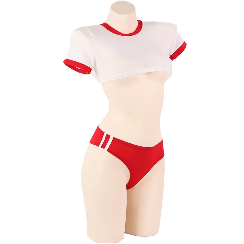 Эротическое сексуальное нижнее белье из 2 предметов укороченный топ и трусики