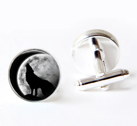 

2017 New Hot Sale Zinc Alloy Unisex Tie Clip Gemelos Para Camisas Photo Cabochon,glass Tile Cufflinks Wolf Cuff For Links Stark