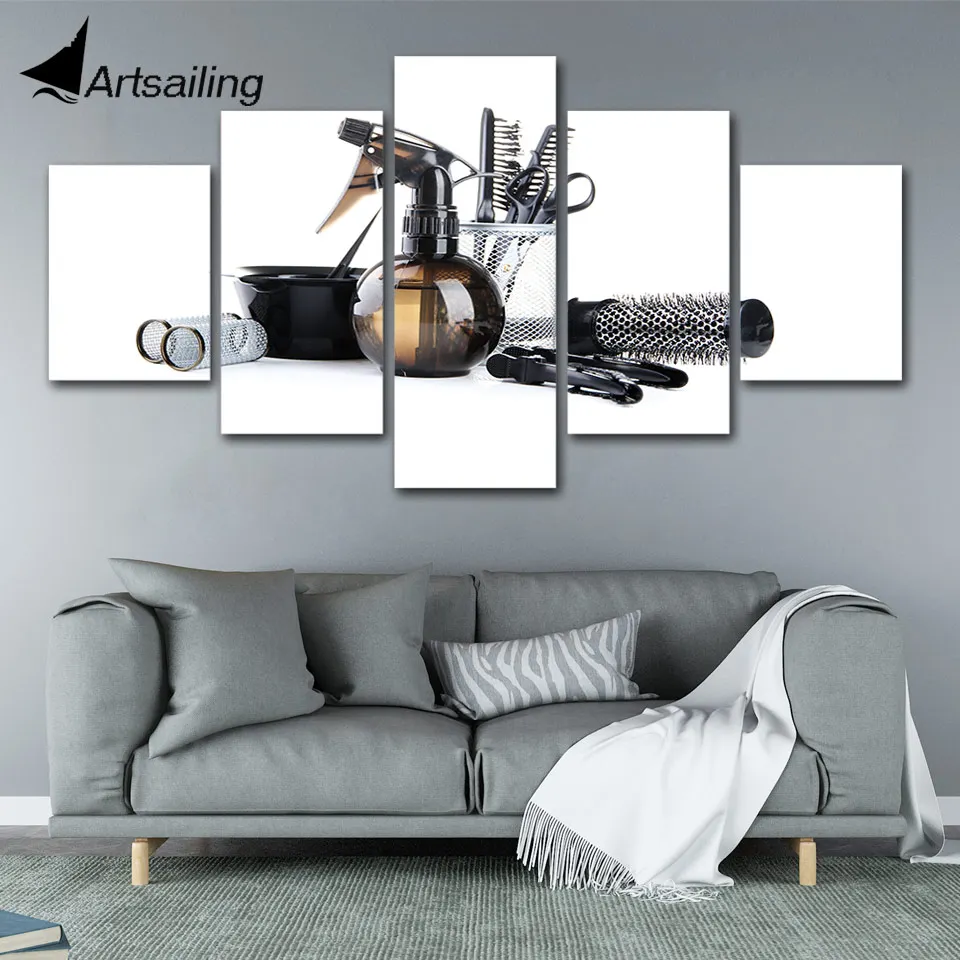 

ArtSailing HD modern home decor abstract Hairdressing 5 panel canvas painting wall art print and Poster artwork for living room