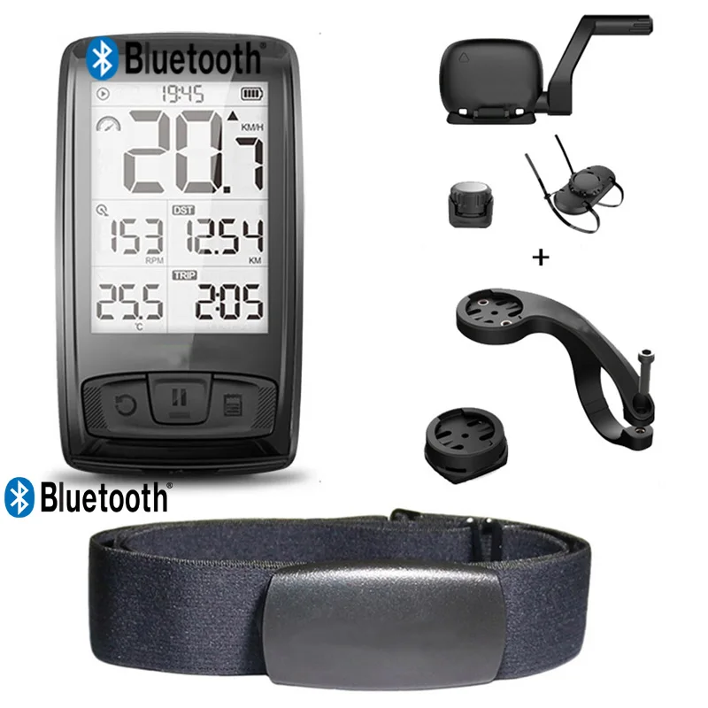 

Bluetooth 4.0 Computer Mount Holder Bicycle Speedometer Speed Cadence Sensor Cycling Bike Computer w/ BLE ANT Heart Rate Monitor