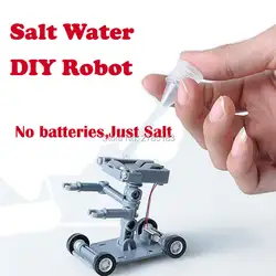 Строительный робот с питанием Набор DIY Игрушки Наука и техника игрушки соленая вода робот эксперимент Развивающие игрушки для детей