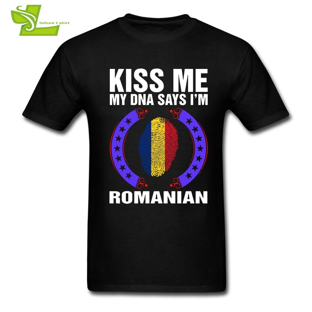 Футболка Kiss Me My DNA говорит что я румынский мужские футболки с коротким рукавом из