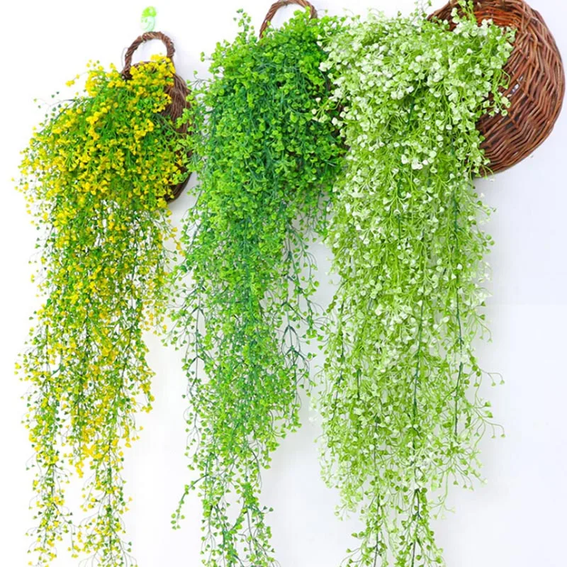 

85cm Green Artificial Plant Silk Rattan Wall Flower Plant Wedding Decoration Party Supply Fake Flowers Vine Home Garden Decor