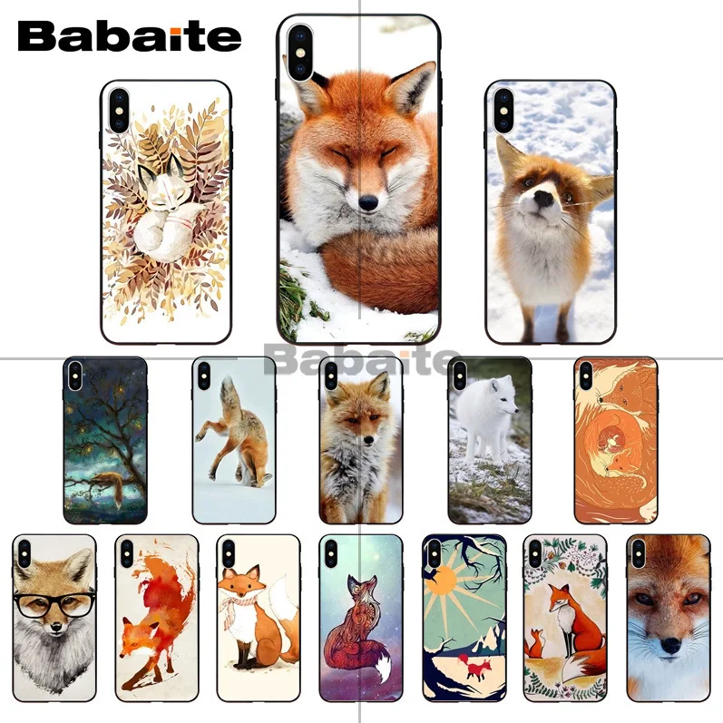 Чехол для мобильного телефона iphone 11pro max Fox Sleeping In The Snow Black iPhone 8 7 6 6S Plus X XS MAX 5 5S SE XR |