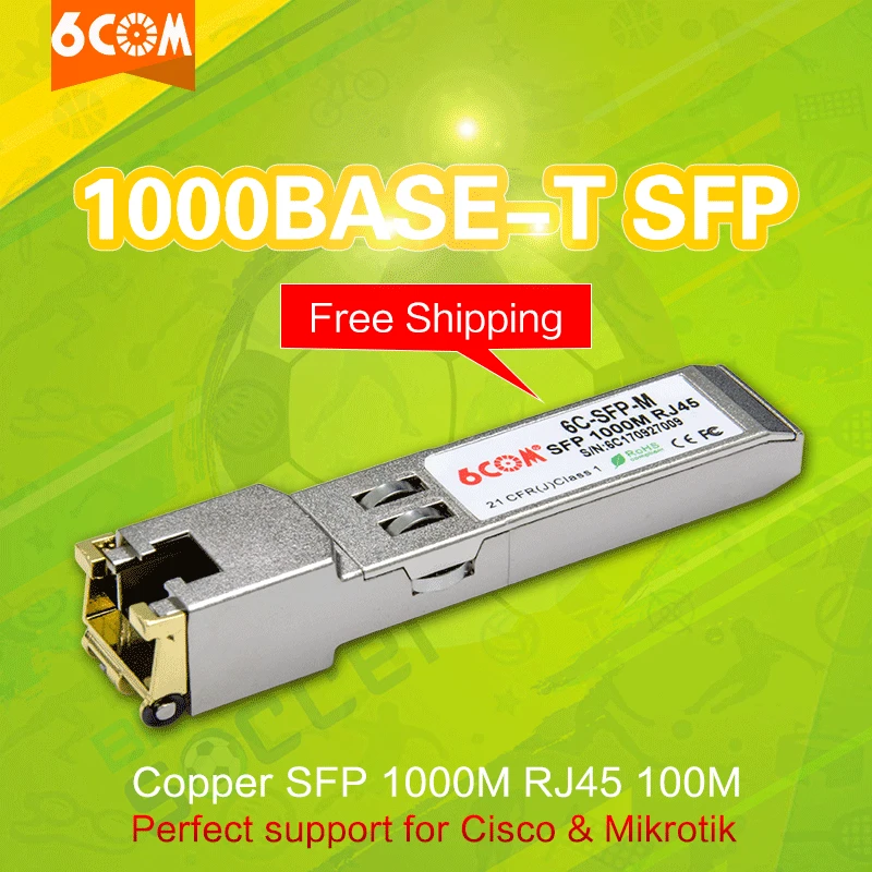

1.25 Gigabit SFP Copper RJ45 Module 1000BASE-T Transceiver for Cisco GLC-T/ SFP-GE-T, up to 100m