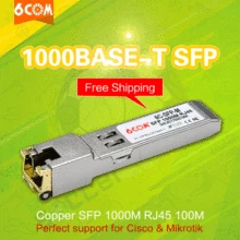 6COM Compatible for Cisco Compatible GLC-T/ SFP-GE-T, Gigabit RJ45 Copper SFP, 1000Base-T Transceiver Module