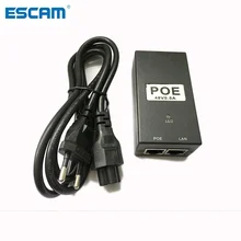 ESCAM CCTV Security 48V0. 5A 15.4W adapter POE wtryskiwacz POE Ethernet zasilanie dla POE IP aparat telefon zasilacz POE(China)