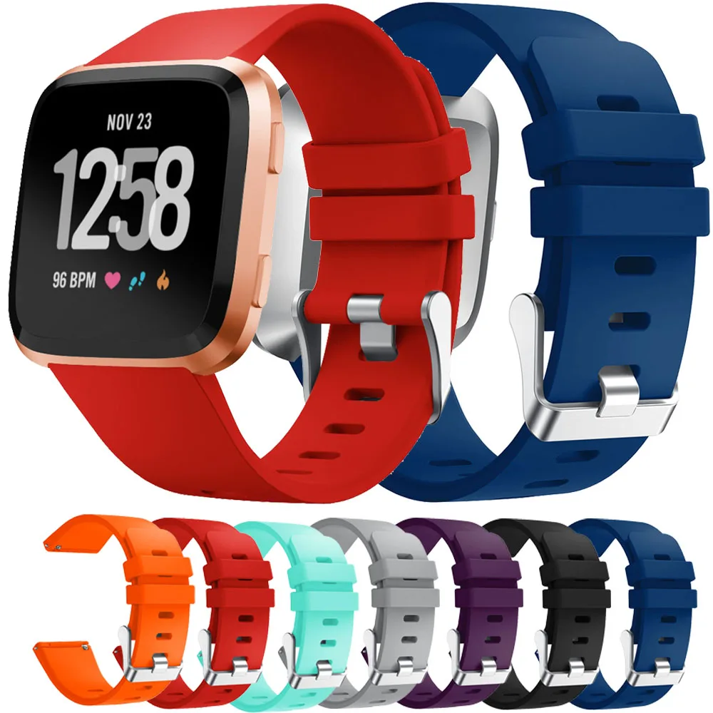 Sport Silicone Wristband Strap Bracelet For Fitbit Versa Smart Watch Replacement Band Soft Rubber Wrist S/L Size | Наручные часы