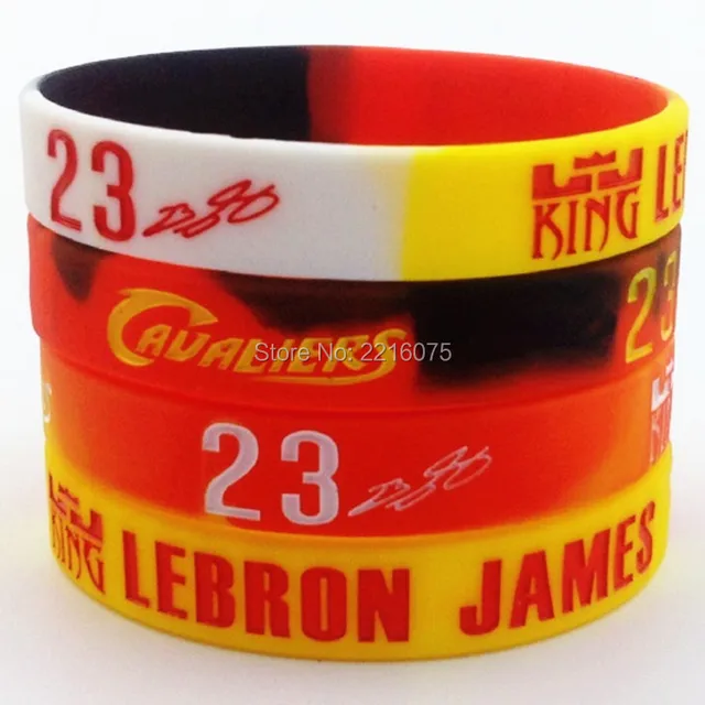 40pcs segment and swirl lebron james wristband silicone bracelets