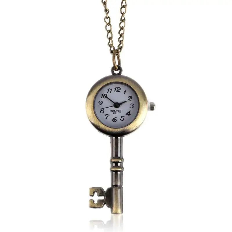 Ретро карманные часы Цепочки и ожерелья Классический китайский Стиль ключ любовь кварцевые часы Для женщин часы мода женский подарок