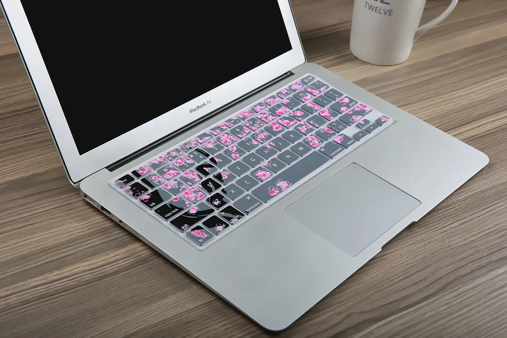 Английский США разноцветные силиконовые клавиатура кожного покрова для MacBook Air 13 Pro 13 15 17 Retina cherry blossom