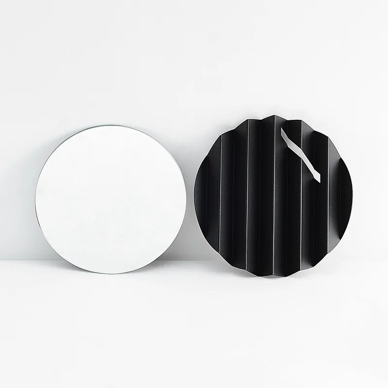 

1pc Desktop Makeup Mirror Nordic Style Portable Desktop Vanity Mirror Dormitory Student Girl Heart Storage Small Mirror G0504